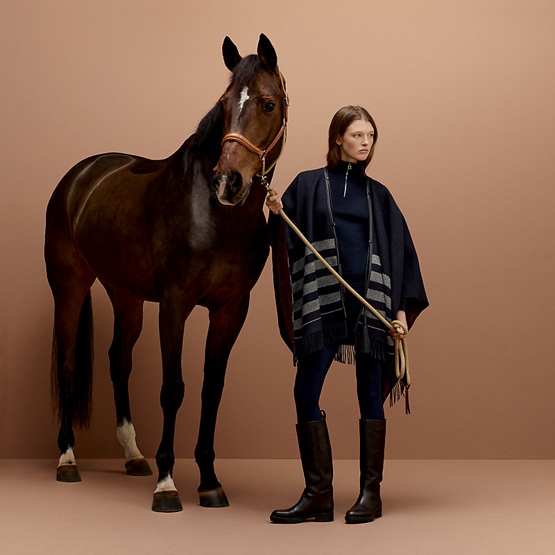 Quadrille poncho - Blue | Hermès USA